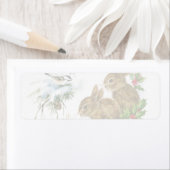 Vintage kerstbunnies etiket (Insitu)