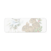 Vintage kerstbunnies etiket (Voorkant)