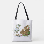 Vintage kerstbunnies tote bag (Achterkant)