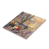 Vintage-kerstbuurt Tegeltje (Zijkant)