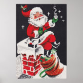 Vintage kerstcaca Santa poster (Voorkant)
