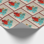 Vintage kerstcadeau-droogboom cadeaupapier (Hoek)