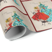 Vintage kerstcadeau-droogboom cadeaupapier (Rol Hoek)