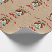 Vintage kerstcadeau feestdag Aangepaste naam Kraft Cadeaupapier (Hoek)