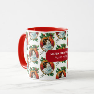 Vintage kerstcadeau-feestdag - Aangepaste naam Mok