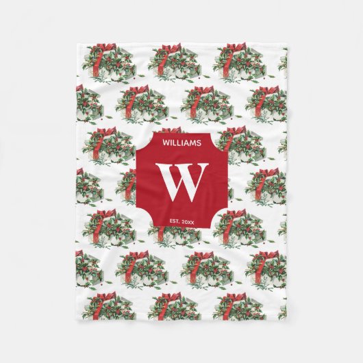 Vintage-kerstcadeau-feestdag Fleece Deken (Voorkant)