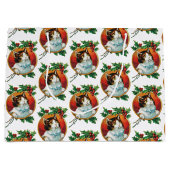 Vintage kerstcadeau-feestdag groot cadeauzakje (Voorkant)