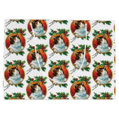 Vintage kerstcadeau-feestdag groot cadeauzakje (Achterkant)