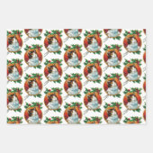 Vintage kerstcadeau-feestdag inpakpapier vel (Voorkant 3)