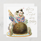 Vintage kerstcadeau feestdagenkaart (Voorkant / Achterkant)