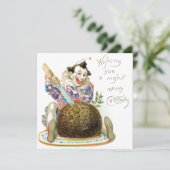 Vintage kerstcadeau feestdagenkaart (Staand voorkant)