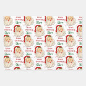 Vintage kerstcadeau inpakpapier Aangepaste naam (Voorkant 3)