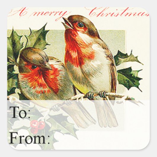 Vintage kerstcadeau Label (Voorkant)