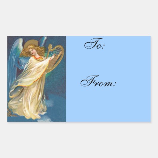 Vintage kerstcadeau Label Sticker (Voorkant)