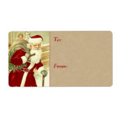 Vintage kerstcadeau Labels - groot (Voorkant)