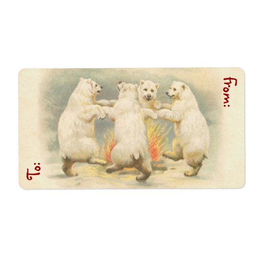 Vintage kerstcadeau Labels - groot (Voorkant)