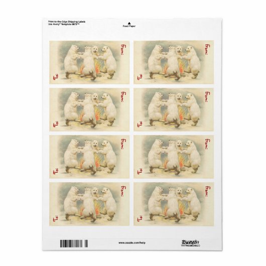 Vintage kerstcadeau Labels - groot (Full Sheet)