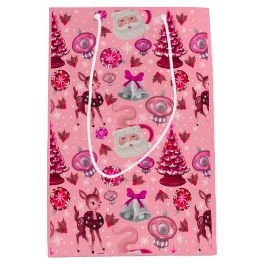 Vintage kerstcadeau medium cadeauzakje (Voorkant)