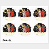 Vintage kerstcadeau Stickers (Vel)