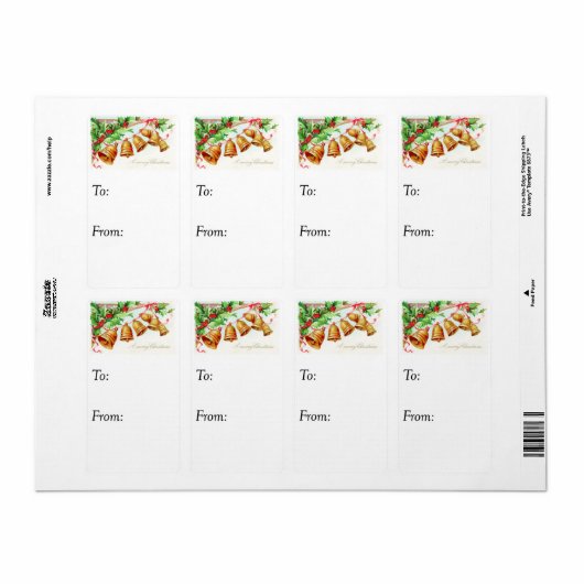 Vintage kerstcadeaubonen Label (Full Sheet)