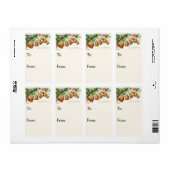 Vintage kerstcadeaubonen Label met cadeautjes (Full Sheet)