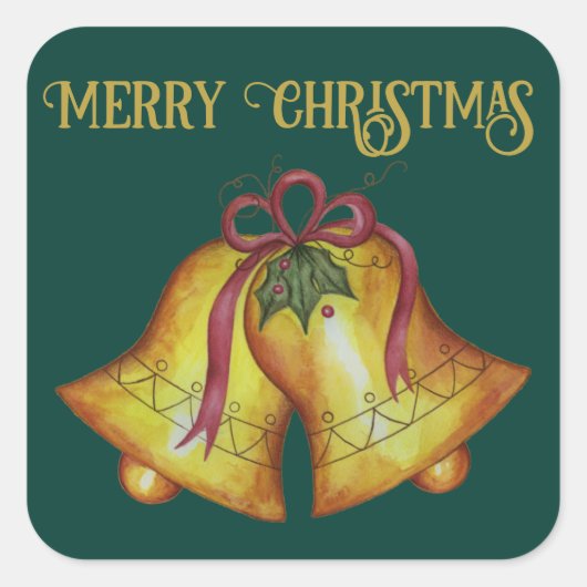 Vintage kerstcadeaubonen vierkante sticker (Voorkant)