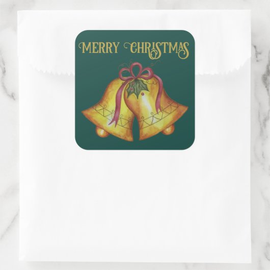 Vintage kerstcadeaubonen vierkante sticker (Tas)