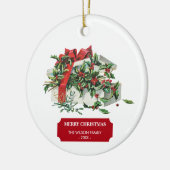 Vintage kerstcadeaufeestdag keramisch ornament (Links)