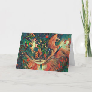 Vintage kerstcadeaukaart feestdagen kaart