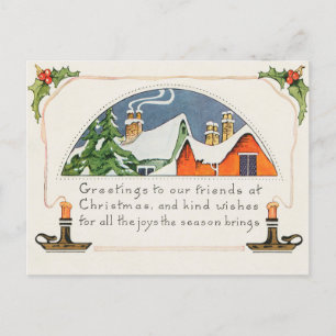 Vintage kerstcadeaukaart feestdagenkaart