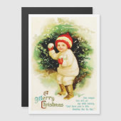 Vintage kerstcadeaukaart Snowball Fight Holiday Ca (Voorkant / Achterkant)
