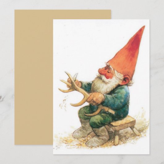 Vintage-kerstcadeaukaart voor Gnome Holiday Card Feestdagenkaart (Voorkant / Achterkant)