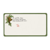 Vintage-kerstcadeaulabel (Evergreen) Etiket (Voorkant)
