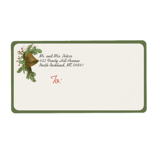 Vintage-kerstcadeaulabel (Evergreen) Etiket (Voorkant)