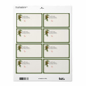 Vintage-kerstcadeaulabel (Evergreen) Etiket (Full Sheet)