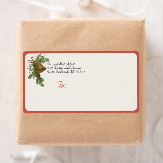 Vintage-kerstcadeaulabel (Evergreen) Etiket (Insitu)