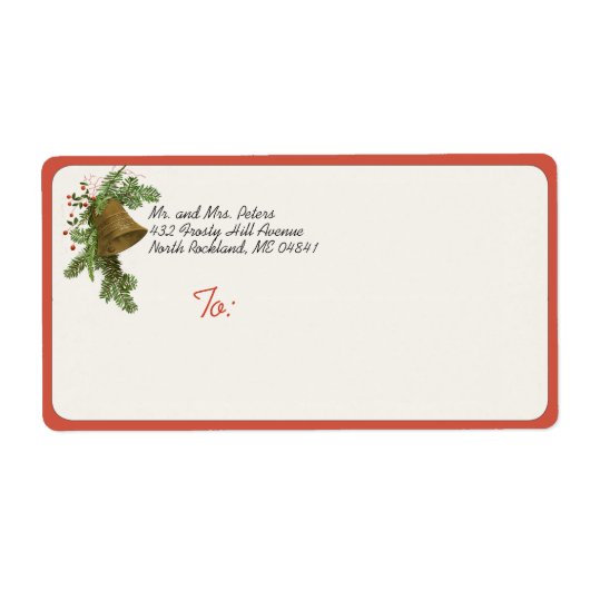 Vintage-kerstcadeaulabel (Evergreen) Etiket (Voorkant)