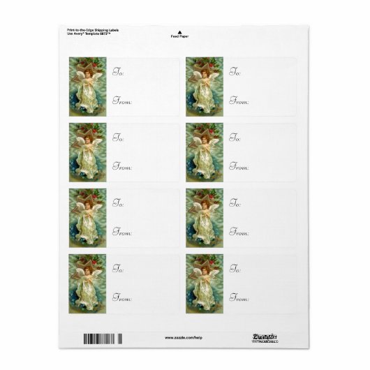 Vintage kerstcadeauLabels Etiket (Full Sheet)