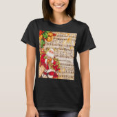 Vintage-kerstcadeaumuziek en kerstman t-shirt (Voorkant)
