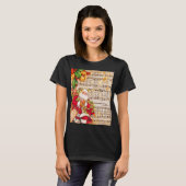 Vintage-kerstcadeaumuziek en kerstman t-shirt (Voorkant volledig)