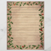 Vintage kerstcadeaupapier met briefing (Voorkant)