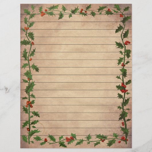Vintage kerstcadeaupapier met briefing (Voorkant)
