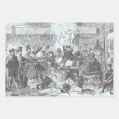 Vintage kerstcadeaupapier, PARIJS... Inpakpapier Vel (Voorkant)