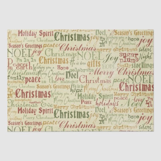 Vintage kerstcadeaupapier tissuepapier (Voorkant)