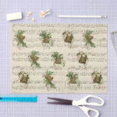 Vintage-kerstcadeaupapier voor muziek tissuepapier (Craft)