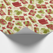 Vintage kerstCadeaus Cadeaupapier (Hoek)