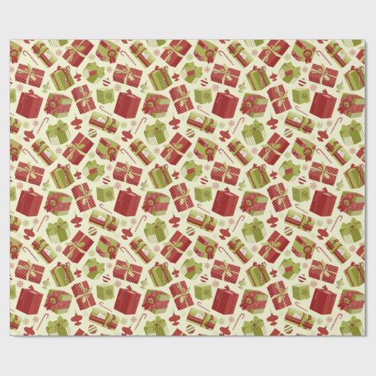 Vintage kerstCadeaus Cadeaupapier (Vlak)