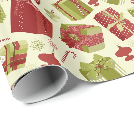 Vintage kerstCadeaus Cadeaupapier (Rol Hoek)