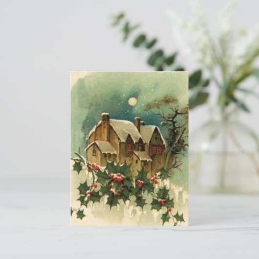 Vintage kerstcadeaus feestdagenkaart (Staand voorkant)