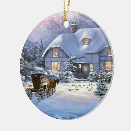 Vintage kerstcadeaus keramisch ornament (Links)